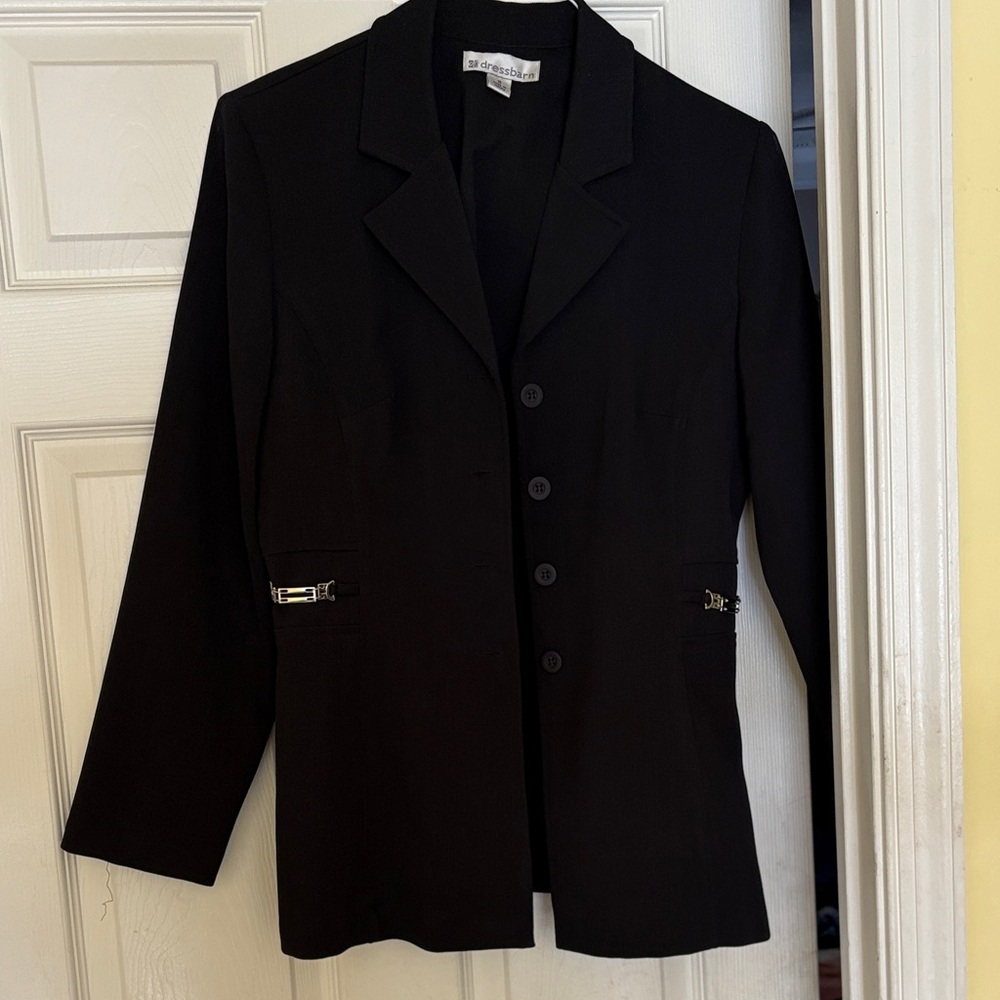 Dress Barn Black Blazer with Button Detail